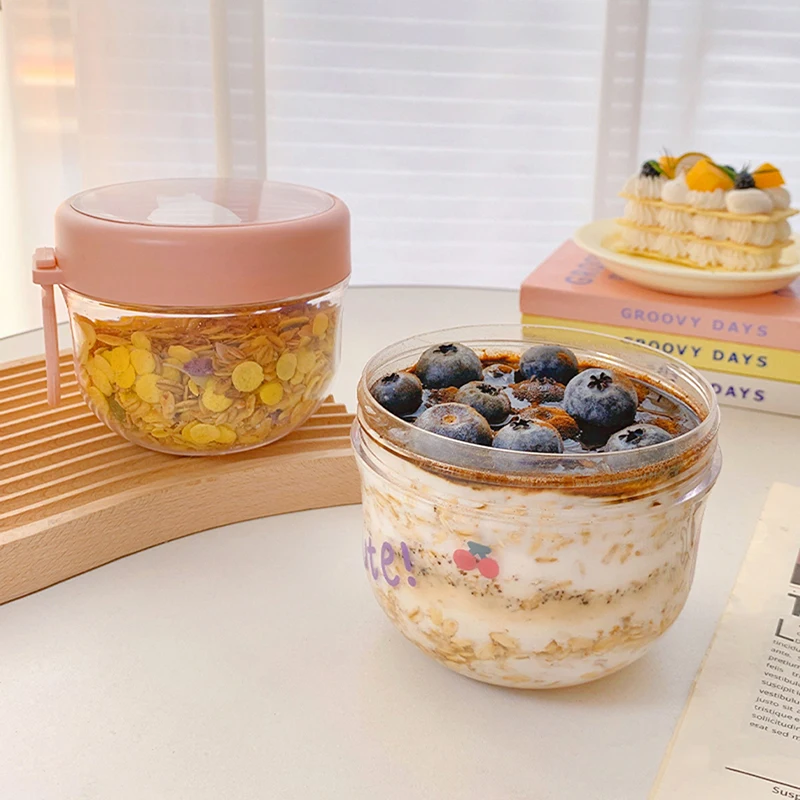 Breakfast Oatmeal Cup Portable Soup Container Milk Thermos Bottle With  Spoon 