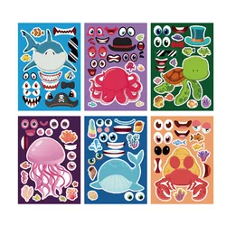 Farm Animals DIY Facial Expression Sticker Set for Kids - Creative Toy Gift (Ocean)