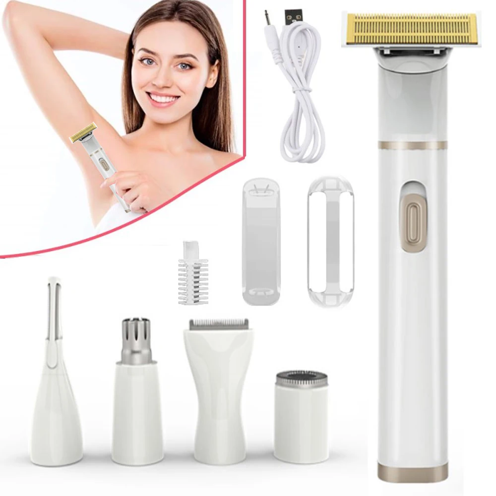 Depiladora 2 en 1 para mujer, sin dolor, depilación facial corporal,  depiladora para uso en bikini/íntimo, piernas y cuerpo, brazos, bikini,  cara