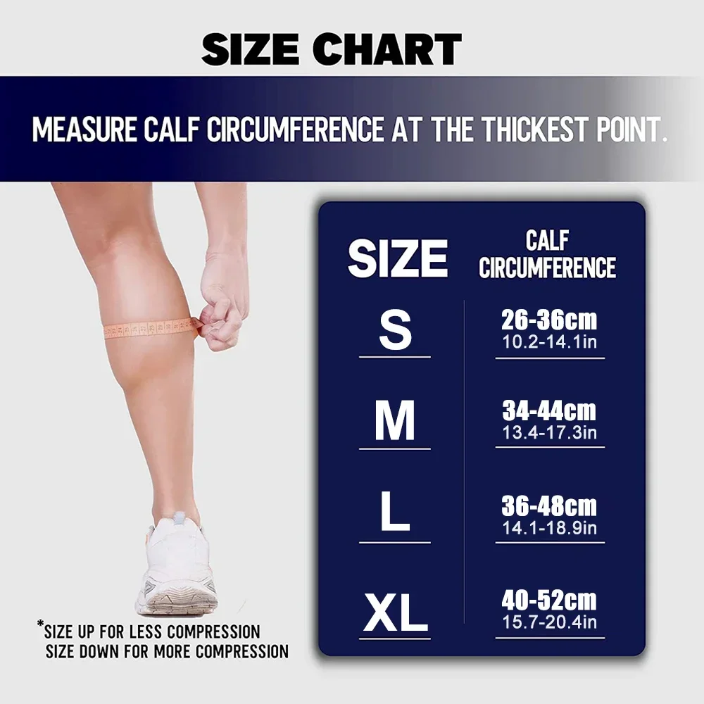 Calf Compression Sleeves for Men Women Leg Sleeve and Shin Splints Support for Leg Cramp Relief Varicose Veins Running 1 Pair