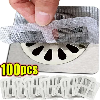 Scarico per doccia usa e getta Catcher per capelli Mesh Coperture per scarico per doccia Lavello da pavimento Filtro per filtro Tappo per capelli per bagno Cucina 1