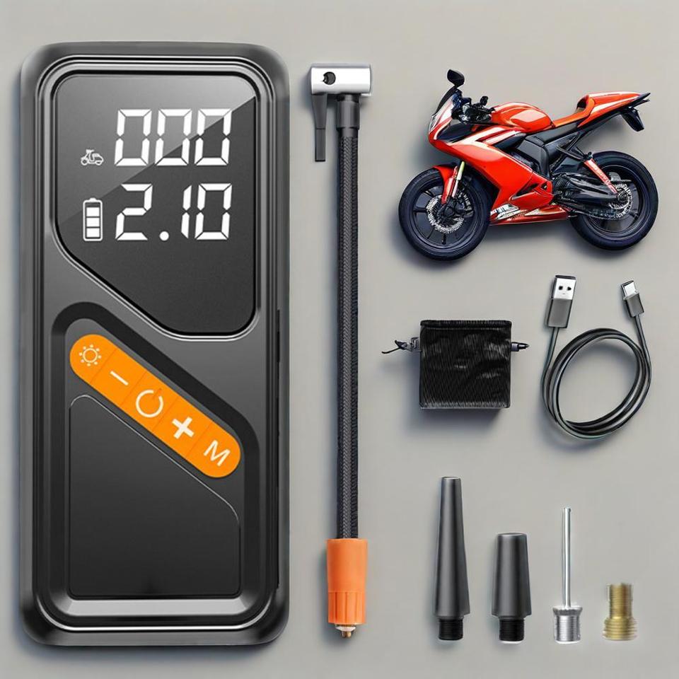 Dual Display Wireless Air Pump with Type-C Charging – Universal Tire Inflator for Motorcycles, Cars & Bicycles