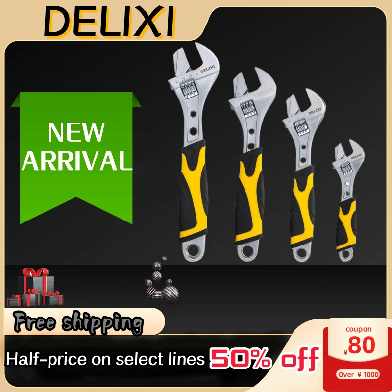 

DELIXI Multifunction Adjustable Wrench High Carbon Steel Universal Wrench Hand Tool Repair Tool For Bathroom Water Pipe For Home