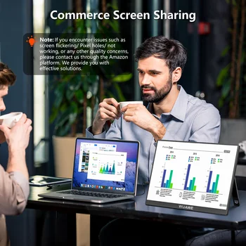 VEOUT Ultra-Portable 16inch 1920x1200 HD Monitor with Built-in Stand, HDR & Freesync, Plug-and-Play Connectivity for Smartphones 6