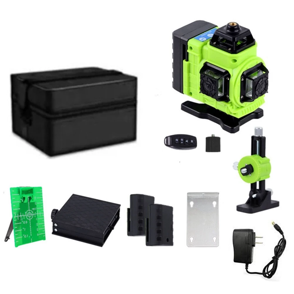 

Самовыравнивающийся лазерный уровень 4D, 16 линий, 360, инструмент для выравнивания, многонаправленная наземная Настенная Наклейка с вилкой Стандарта США