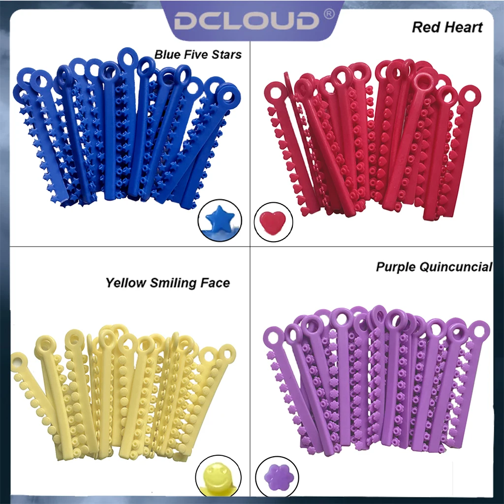 20 Bastoncini Fascette Elastiche Ortodontiche Dentali Fasce Elastiche Colorate Per Denti Brace Elastici Anelli Materiali Per Odontoiatria