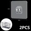 1 Pair Transparent Hanging Shelf Hooks Wall Storage Rack Fixing Patch Strong Self-Adhesive Snap For Kitchen Bathroom Gadgets 1