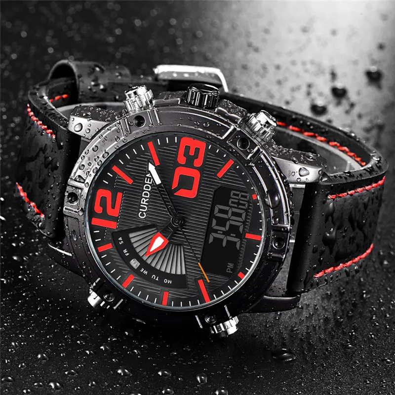 Men Big Brand Chronograph Watches Fashion Leather Band Dual Time Multi-function Sports Quartz Watch Montres de Marque de Luxe