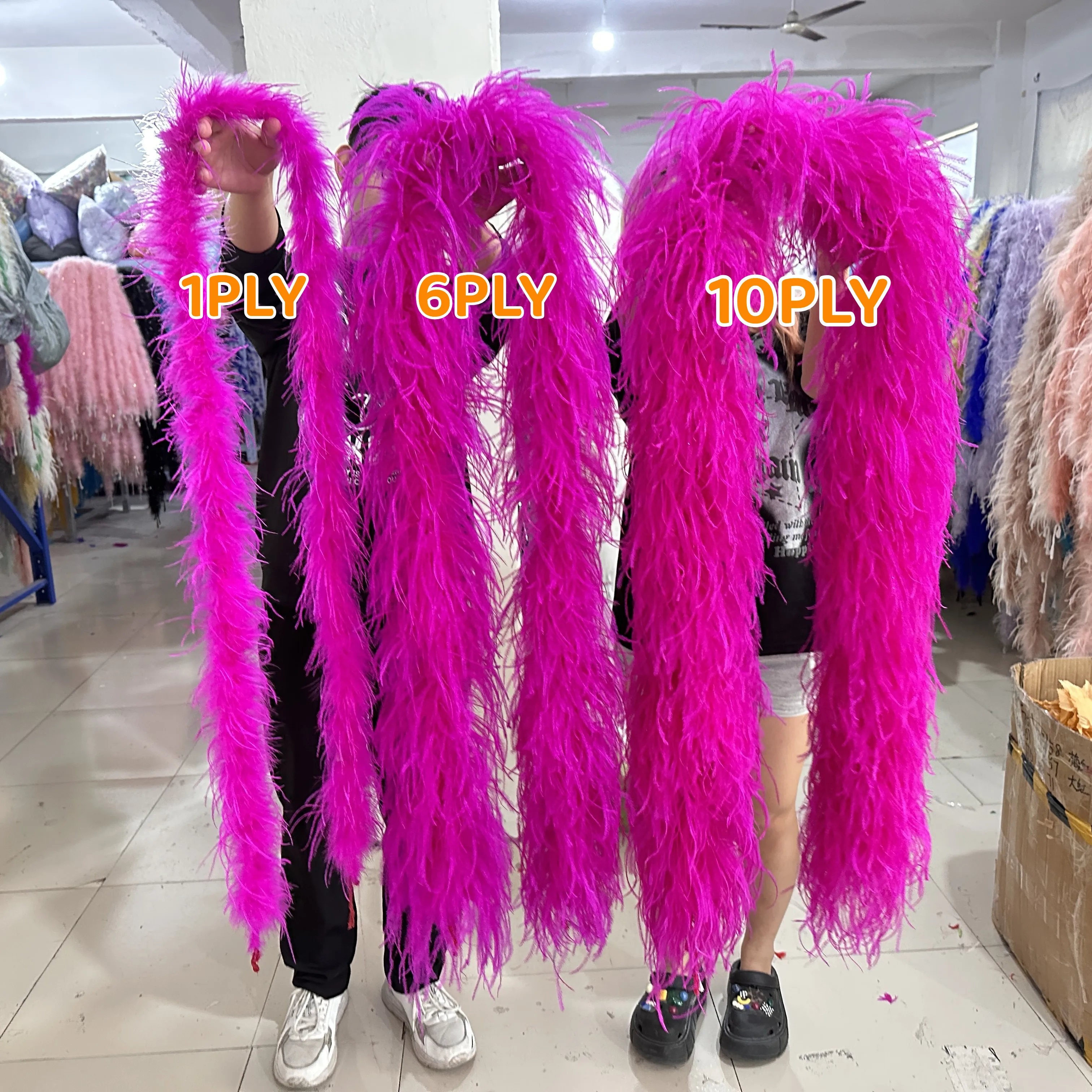 30Ply Thick Ostrich feather boa 2 M Feather Trim Natural Ostrich Decoration  plumas Shawl for Party Clothing Sewing Accessory - AliExpress