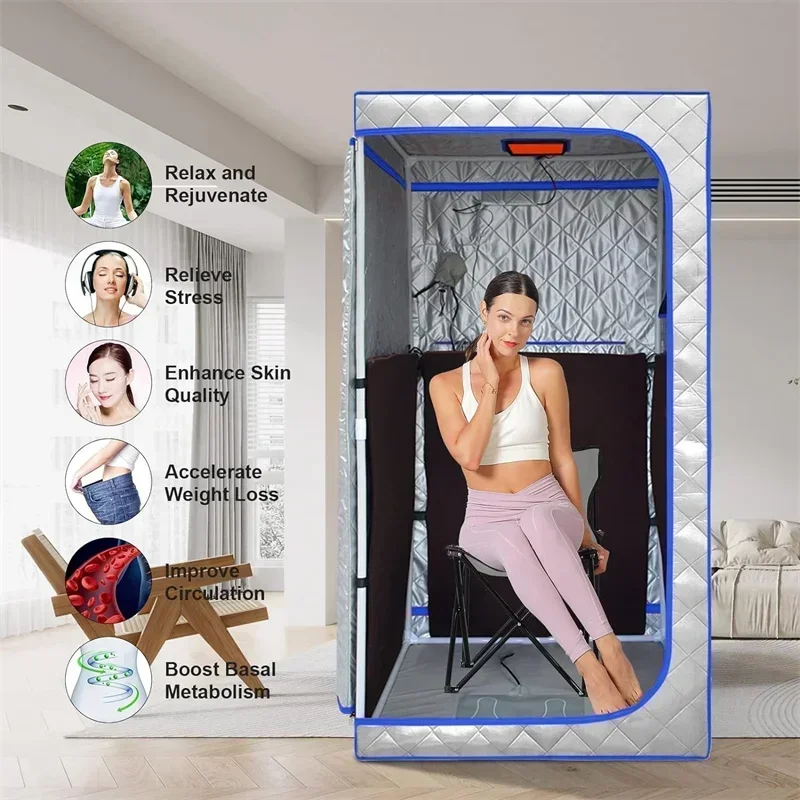 Portable Infrared Sauna Far Infrared Sauna Separate With Heating Foot Pad Home Saunas for Relaxation Detox 3