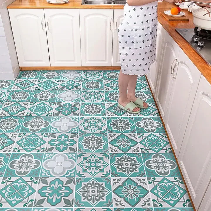 Piso Pvc Autoadhesivo Bathroom Toilet Waterproof Non-slip Kitchen Floor Tile Sticker Wear-resistant and Non-slip Tile Sticker