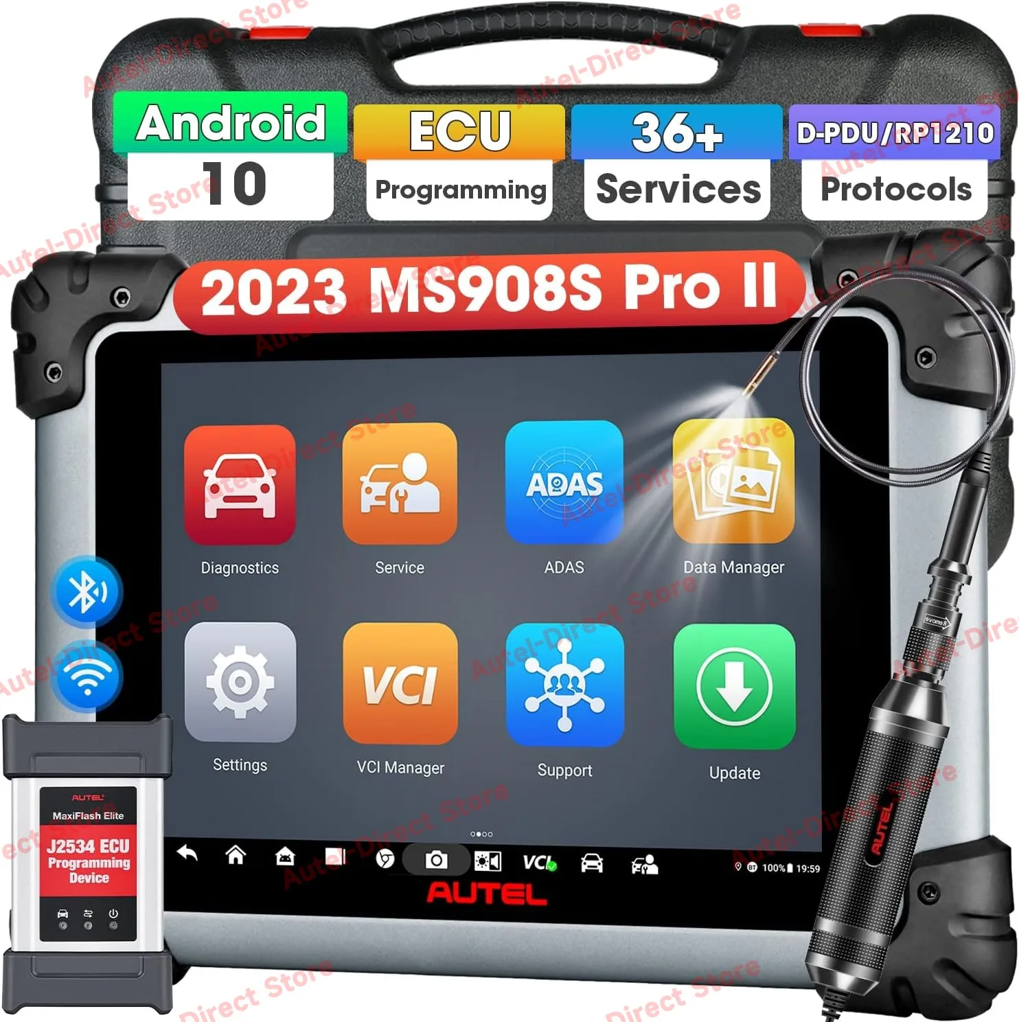 Autel MaxiSYS MS908S PRO II Car Diagnostic Tool AutoScan 2.0 ECU Programming Coding Active Test 36+ Services PK MS908S Pro Elite