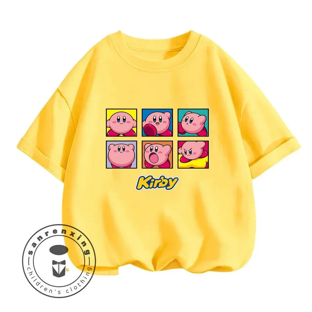 Anime Kirby Cartoons Children T-Shirt Kawaii T Shirt Bandai Children Casual Clothes Tee Shirt Kid Girl Boy Fashion 6