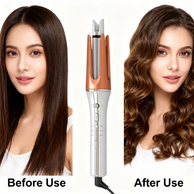 Auto Negative ions Rotating Hair Curler 3 grades Temperature Ceramic Fast Heat Hair Curler Big Wave Curling Iron Styling Tools 2