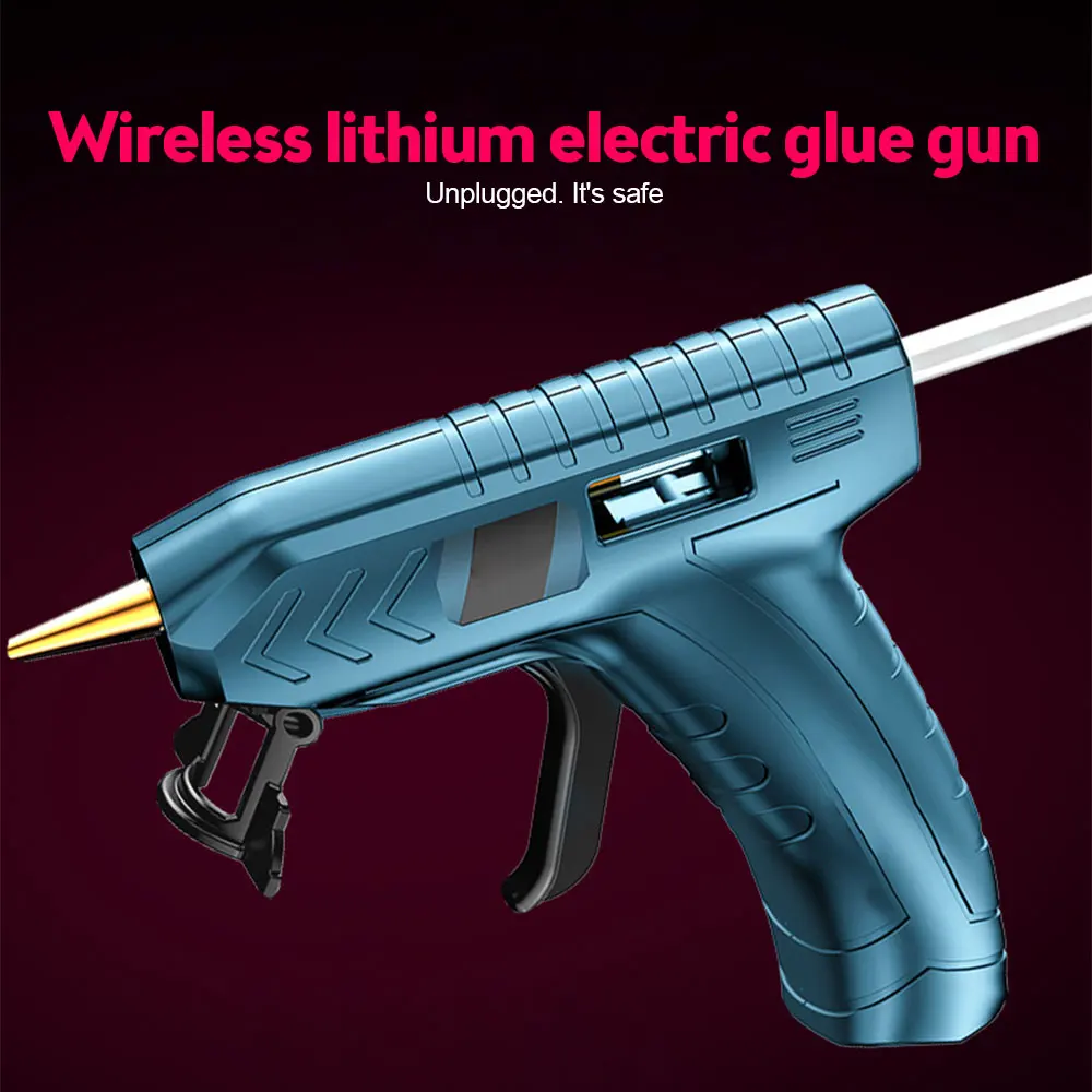 130W DIY Electric Glue Gun Dual Temperature Glue Tool DIY Hot Melt Welding Hot Air Gun Anti-scald Nozzle with 10 Pcs 7mm Sticks