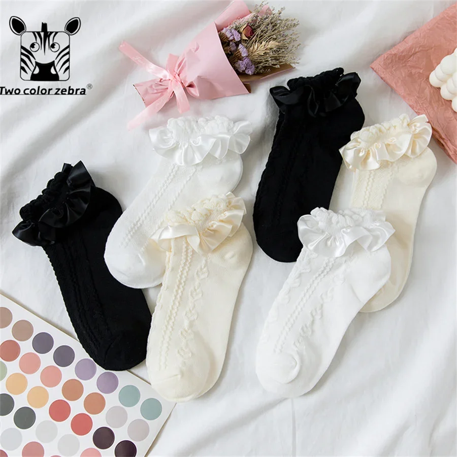 Summer Thin Section Lolita Maiden Sweet Wind Solid Color Aldult Sock Lace Cosplay Costume Accessories Daily Necessities game cosplay props anime cosplay socks