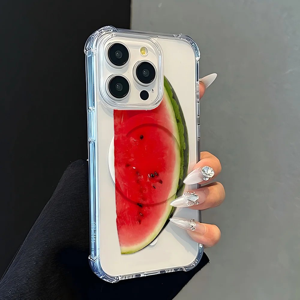 Magnetic Summer Vibe Cute Food Phone Case - Clear Anti-Fall Protective Cover