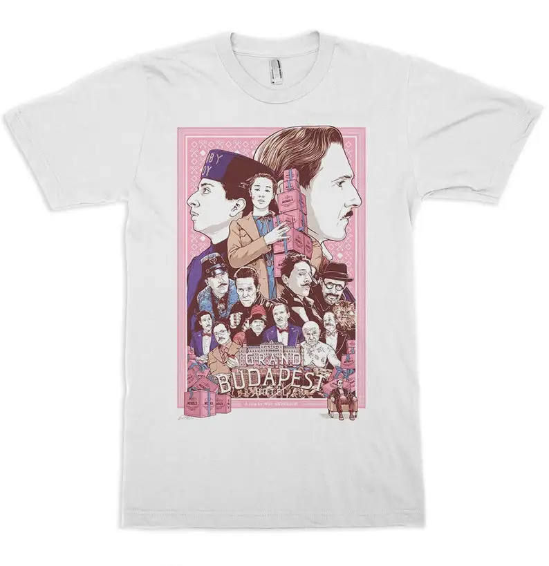 the Grand Budapest Hotel Art T-Shirt Wes Anderson Movie Tee Men's Women's All Sizes
