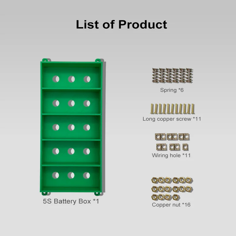 DIY 32700 Weld-free Battery Box/Battery Case//Holder Pure Copper 22A High Curren
