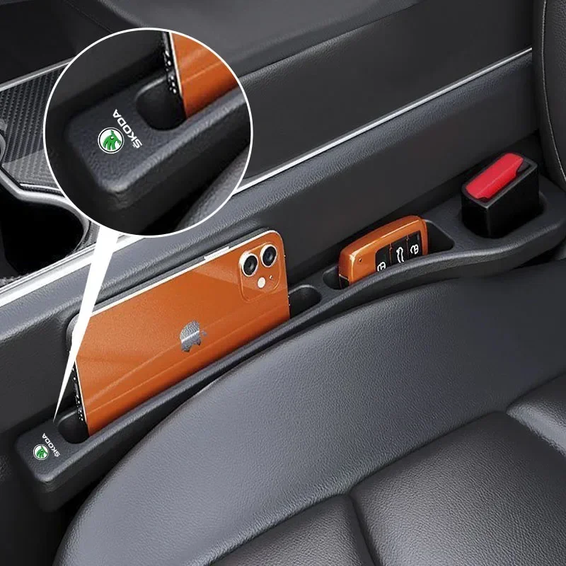 2Pcs Car Seat Gap Filler Leather Leak-proof Plug Strip For Skoda Octavia Rapid Kodiaq Fabia
