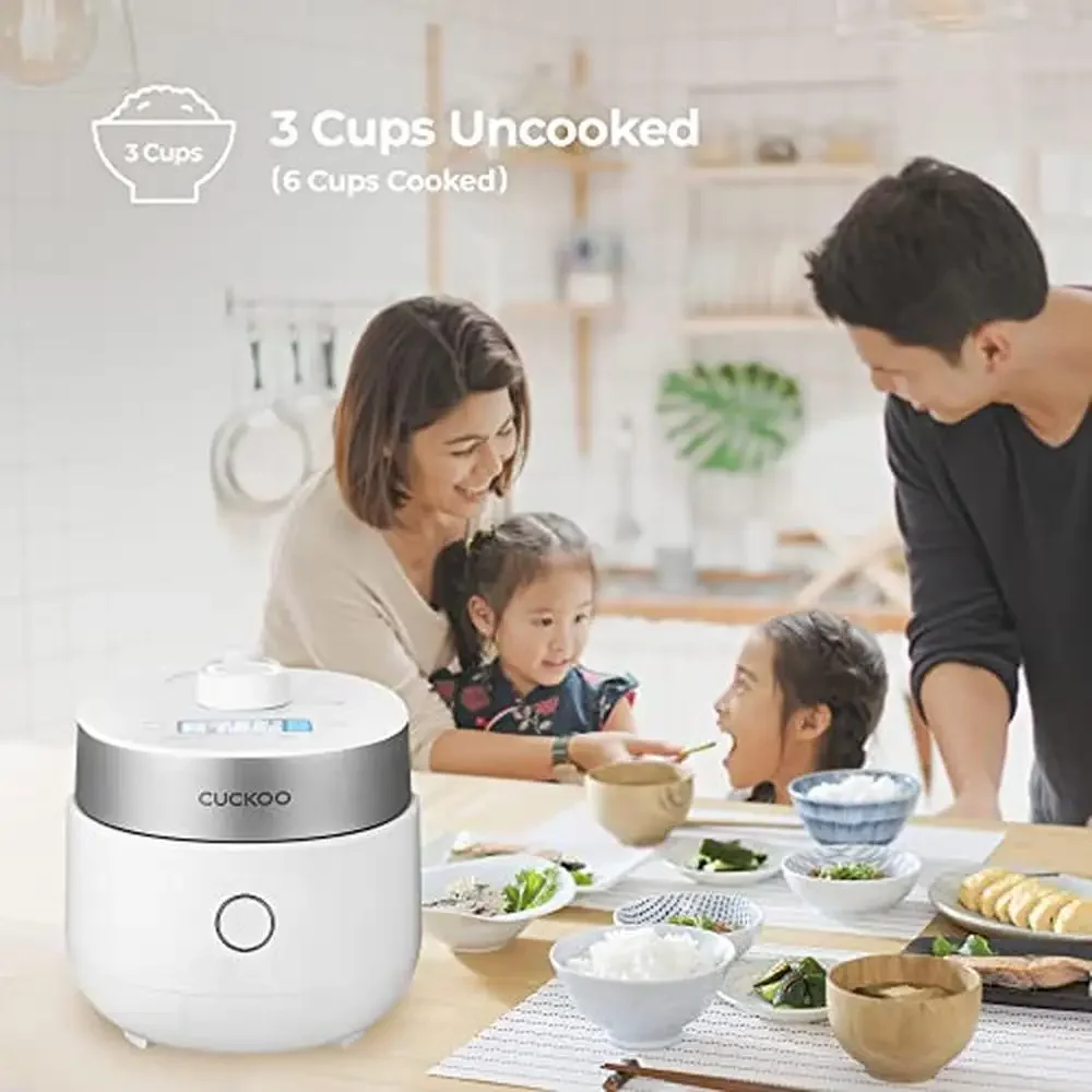 3-Cup Induction Heating Rice Cooker & Warmer with Nonstick Inner Pot Dual Pressure Selections 15 Menu Options Small to Mid 4
