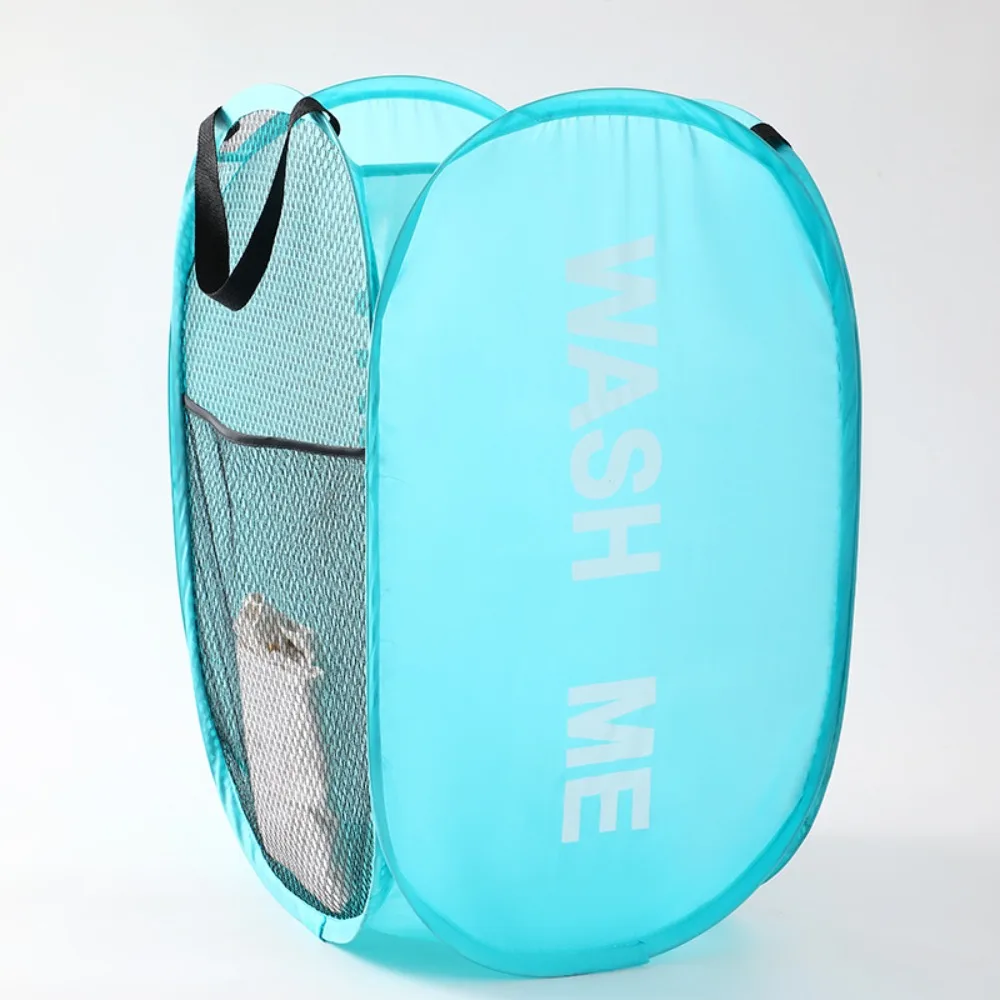 Collapsible Breathable Mesh Laundry Hamper - Space-Saving Portable Basket for Dorm, Travel, and Bathroom Use