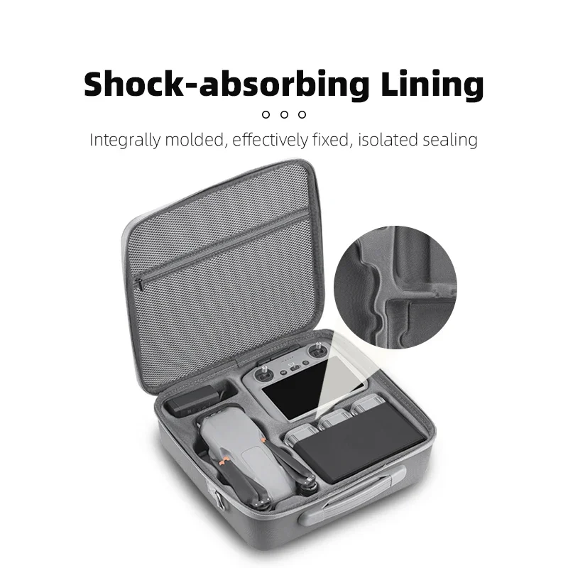 Drone Accessories Drone Storage Case BRDRC Storage Bag for DJI AIR 3, PU Hard Shell Case, Portable Carrying Box for DJI RC 2 Remote Controller Accessory