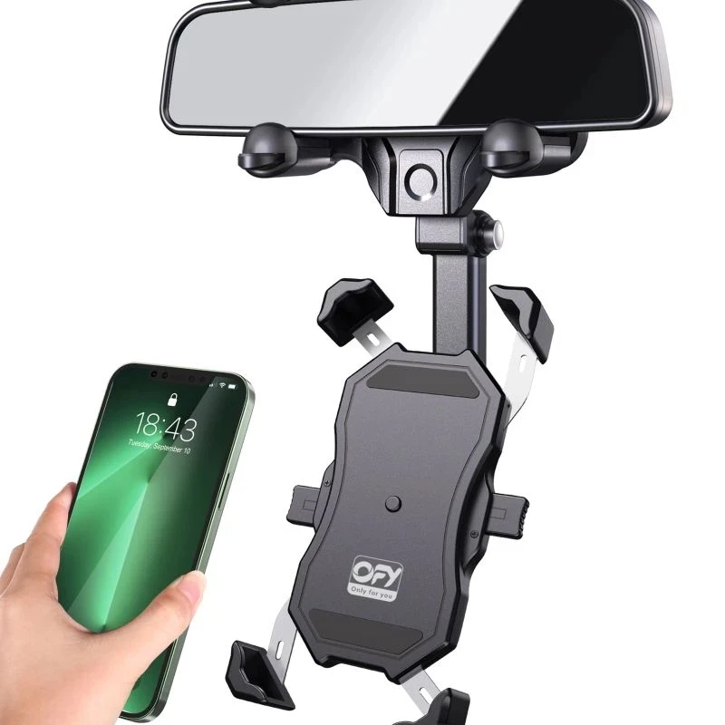 Universal 360° Rotatable Car Phone Holder - Rearview Mirror Mount, Retractable & Adjustable