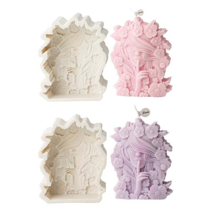 

Delicate Flower Girl Shaped Resin Mold Unique Floral Girl Shaped Making Silicone Mold for DIY Crafts Enthusiasts