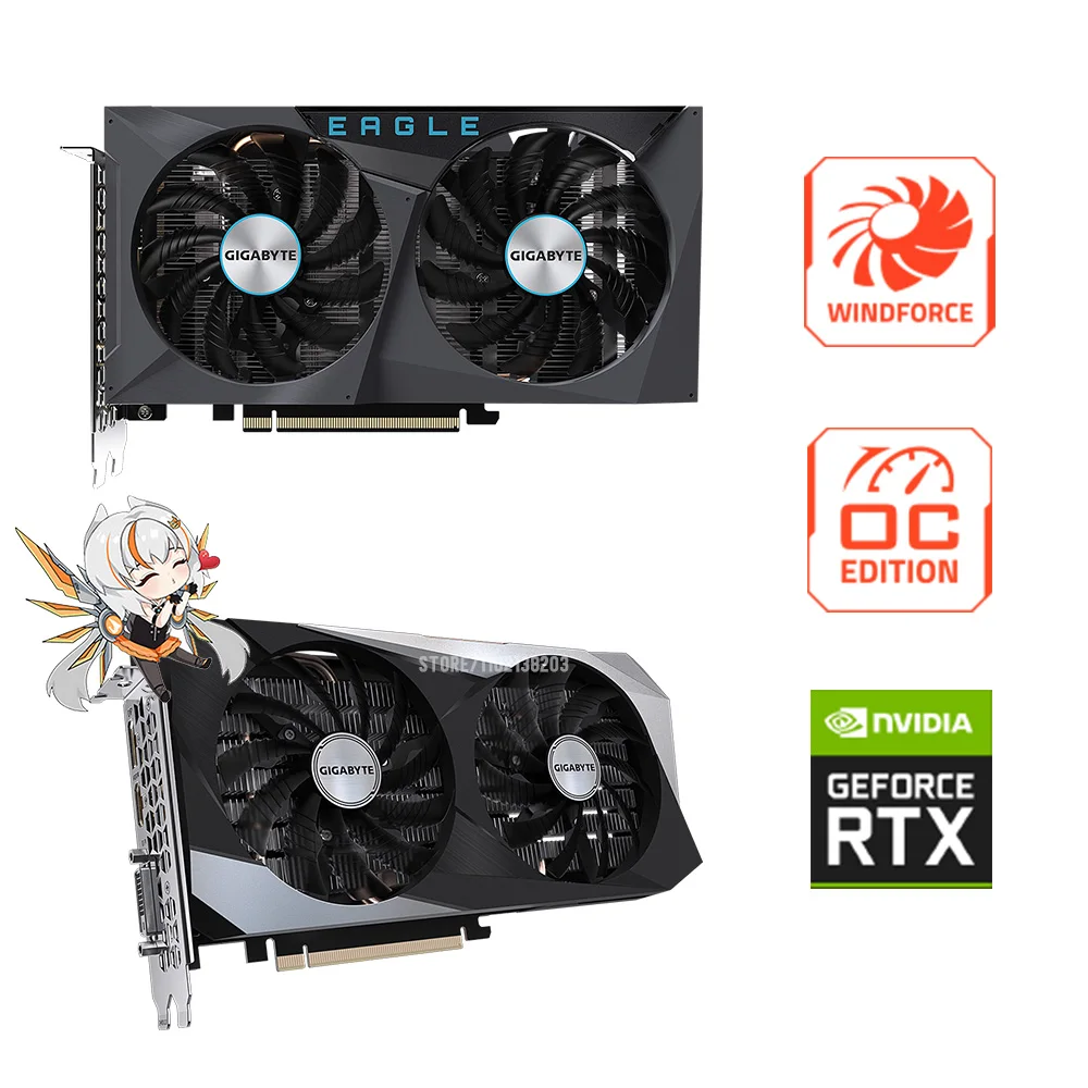 GIGABYTE GeForce RTX™ 3050 EAGLE 8G GIGABYTE Eagle GeForce RTX 3050 Graphics Card GV-N3050EAGLE