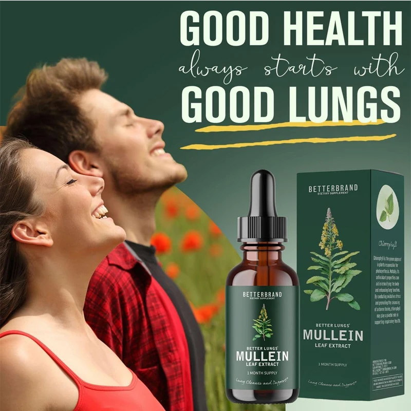 Mullein Drops Better Brand Lungs Mullein Drops for Lungs-Cleanse and Respiratory Support Powerful Mullein Leaf Extract for Bronchial
