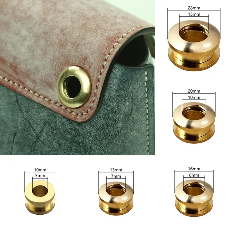 Solid Brass Screw Back Eyelets 1PC With Washer Grommets Bag Garment Shoes Clothes Jeans Leather Craft Accessories Buckles