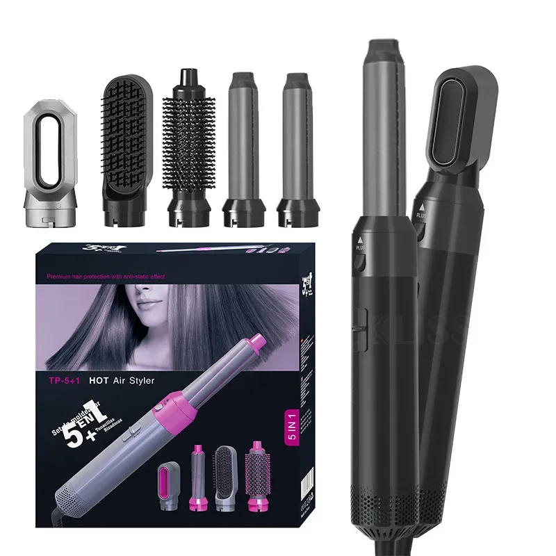 Multi-Functional Five-In-One Hot Wind Comb Automatic Suction Air Curling Electric Hair Dryer Hair Curling Rod Home Appliance