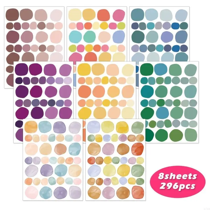 D7YB 10 Sheets Irregular Colorful Dots Wall Decal Removable Playroom Wall Sticker Kids Room Wallpaper Nursery Decors