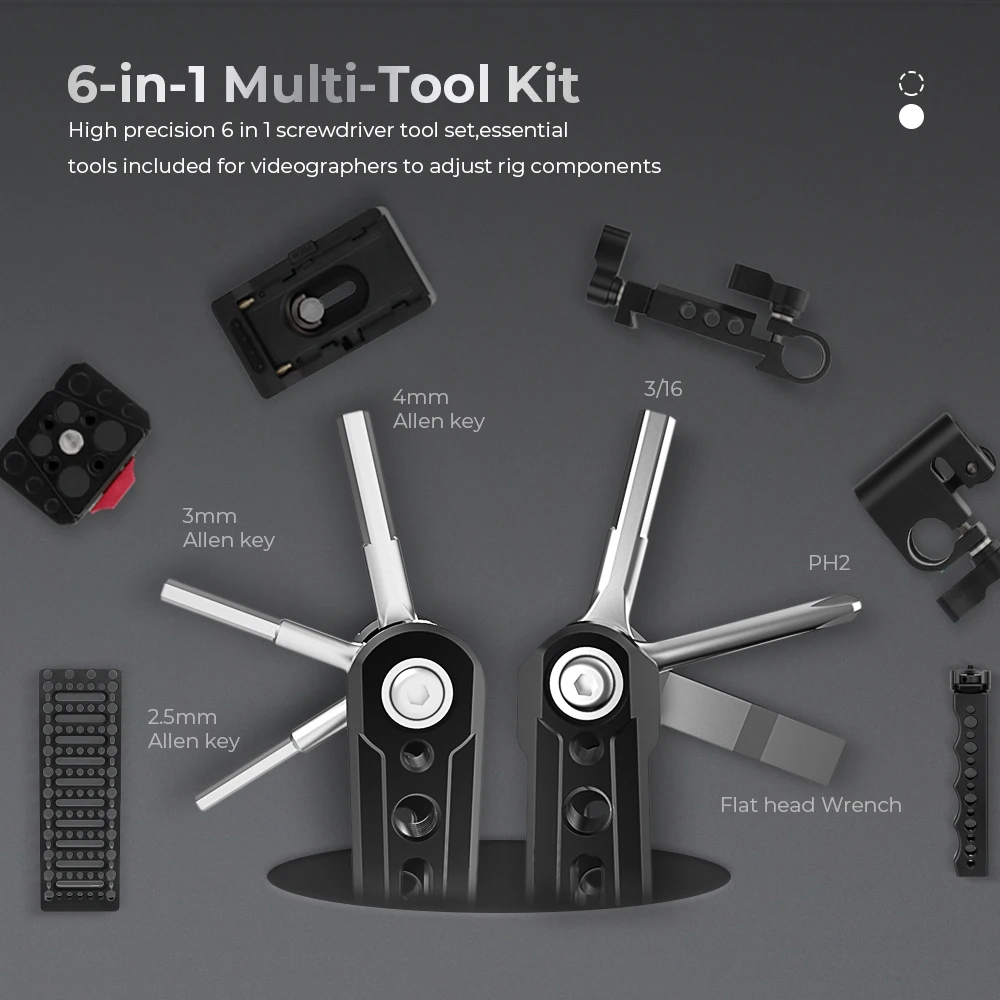 CAMVATE Folding 6-in-1 Functional Tools Universal DSLR Camera Rig Pocket Tool Set with Screwdrivers and Wrenches