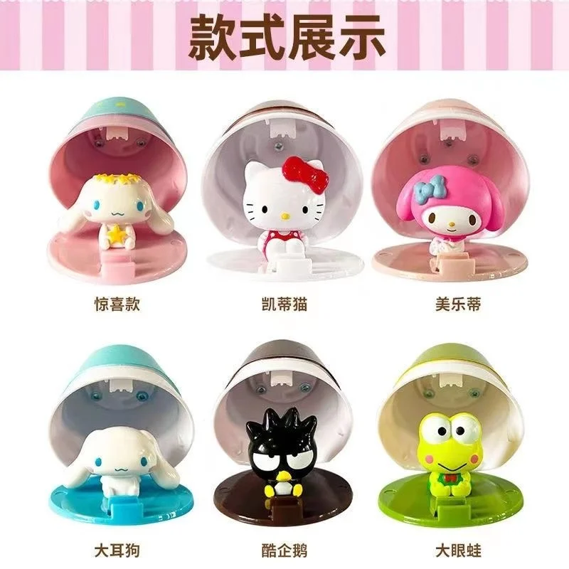 

Sanrio Turning Chocolate Series Figure Kawaii Hello Kitty Kuromi Anime Action Figure Cartoon Melody Cinnamoroll Toy For Kid Gift