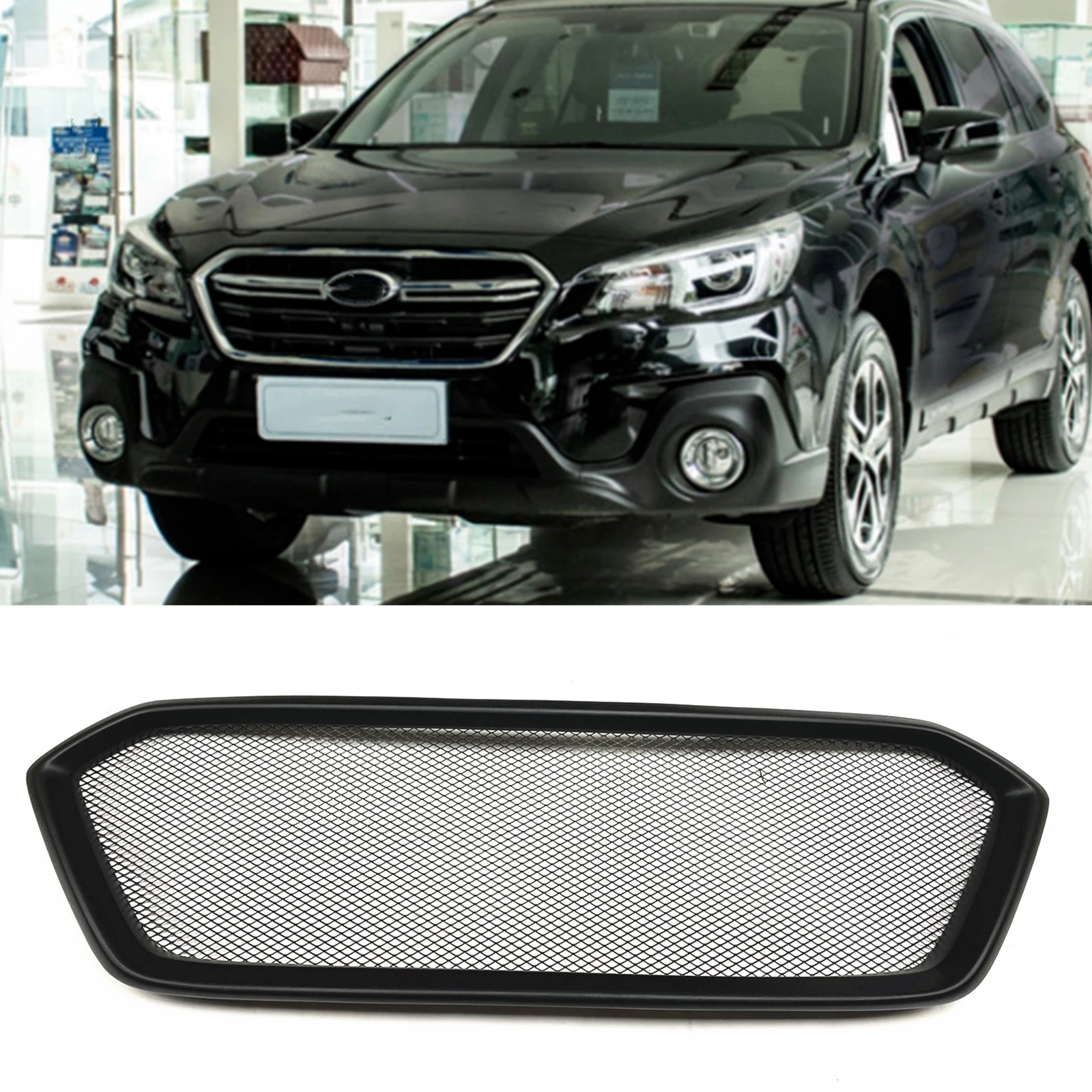 

Front Grille Racing Grills For Subaru Outback Sport 2020 2021 2022 Fiberglass/Carbon Fiber Car Upper Bumper Hood Mesh Grid Kit