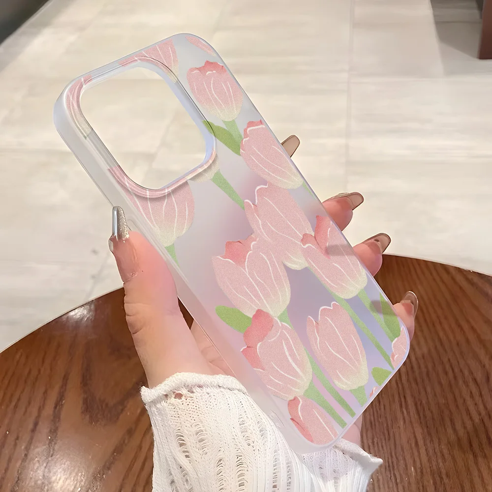 รูปสินค้า เคสซิลิโคนกันกระแทก ลายดอกไม้ ใส สำหรับ iPhone ทุกรุ่น