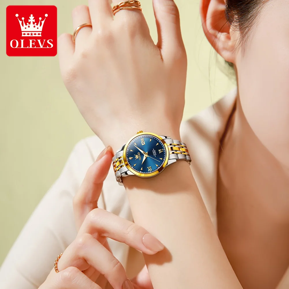 OLEVS 9956 Watch For Women Auto Date Elegant Mechanical Women Watch Waterproof Simple Fashion Business Automatic Wristwatch