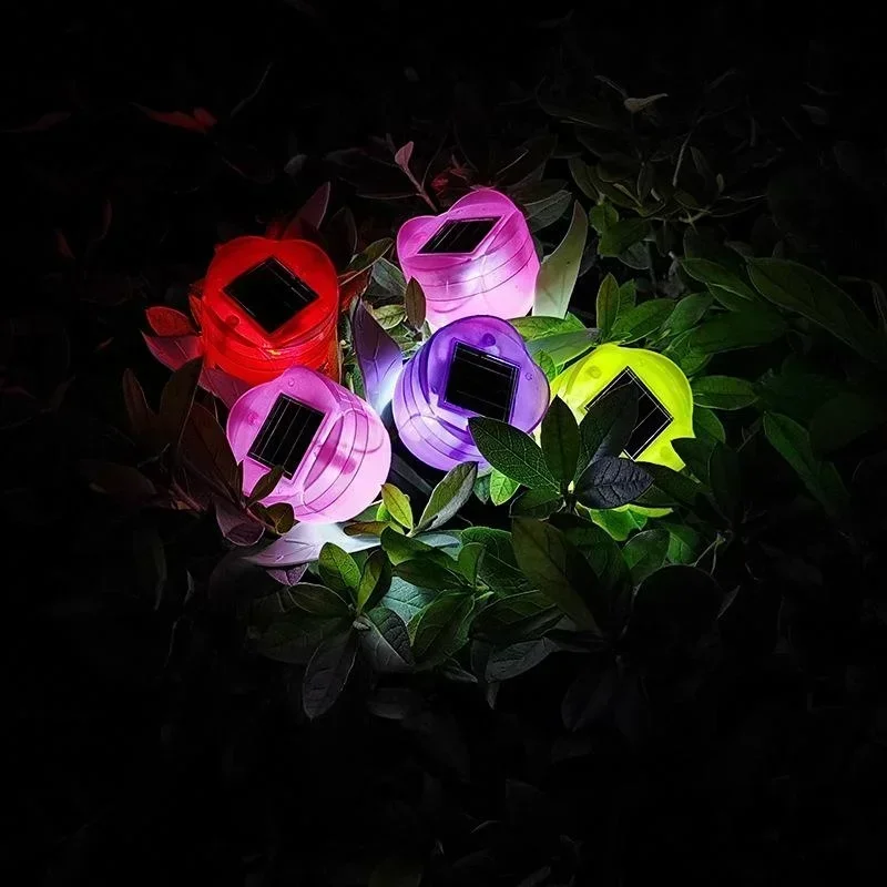 1Pcs Garden Tulip Flower Shape LED Solar Powered Waterproof Tube Lawn Lights Standing Decor for Yard Outdoor Party