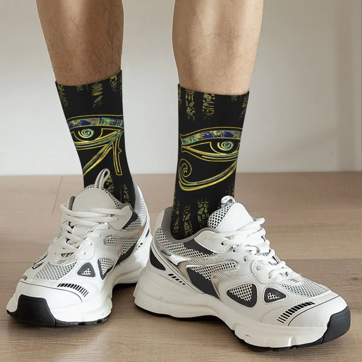 Egyptian Eye Of Horus On Hieroglyphics And Marble Adult Socks Unisex socks,men Socks women Socks