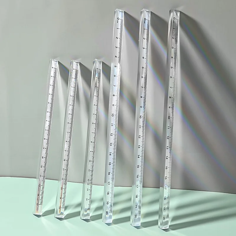 15cm /20cm Simple Transparent Triangular Straight Ruler Kawaii Tools Stationery Cartoon Drawing Gift Office School Measuring 1PC stainless steel ruler triangle ruler ruler set drawing ruler straight ruler metal ruler