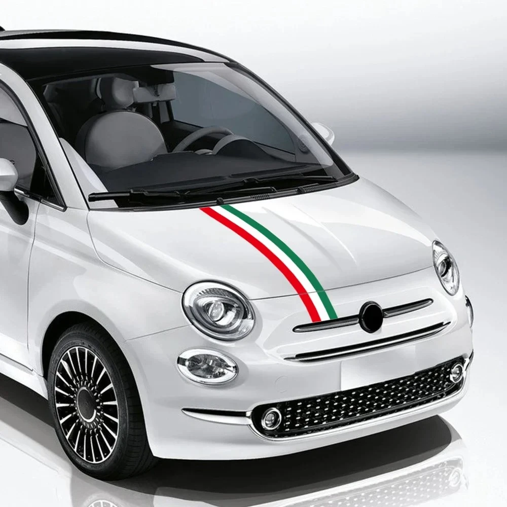 Luxury vinyl sticker for Fiat Abarth 500 hood cover Italy flag design