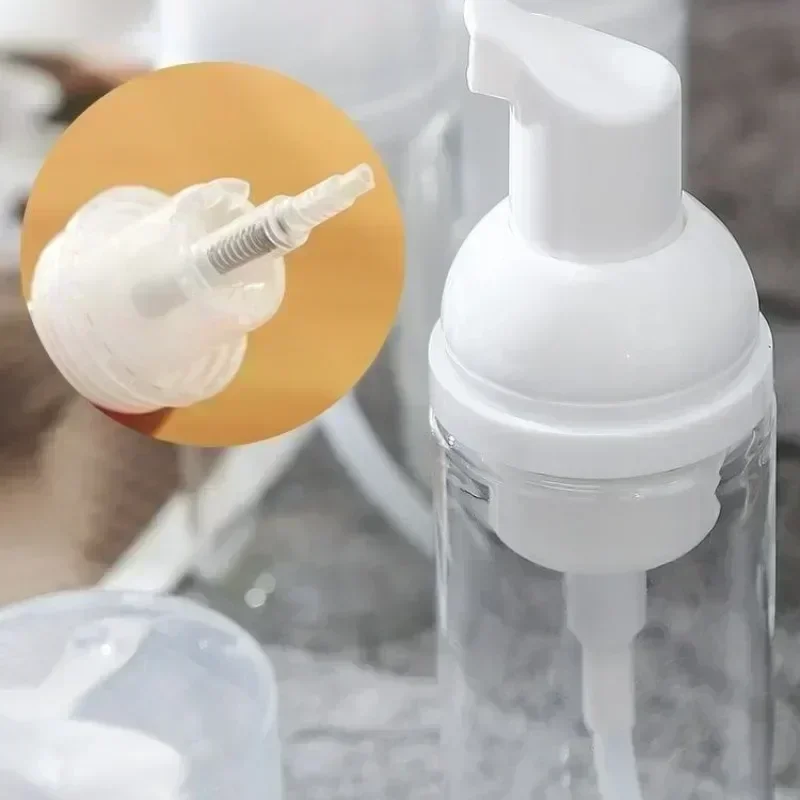 Foaming Soap Dispenser 50-200ml Portable Foaming Soap Dispensers Bottle Empty Plastic Mousse Facial Cleanser Pump Bottle Refillable Lotion Shampoo