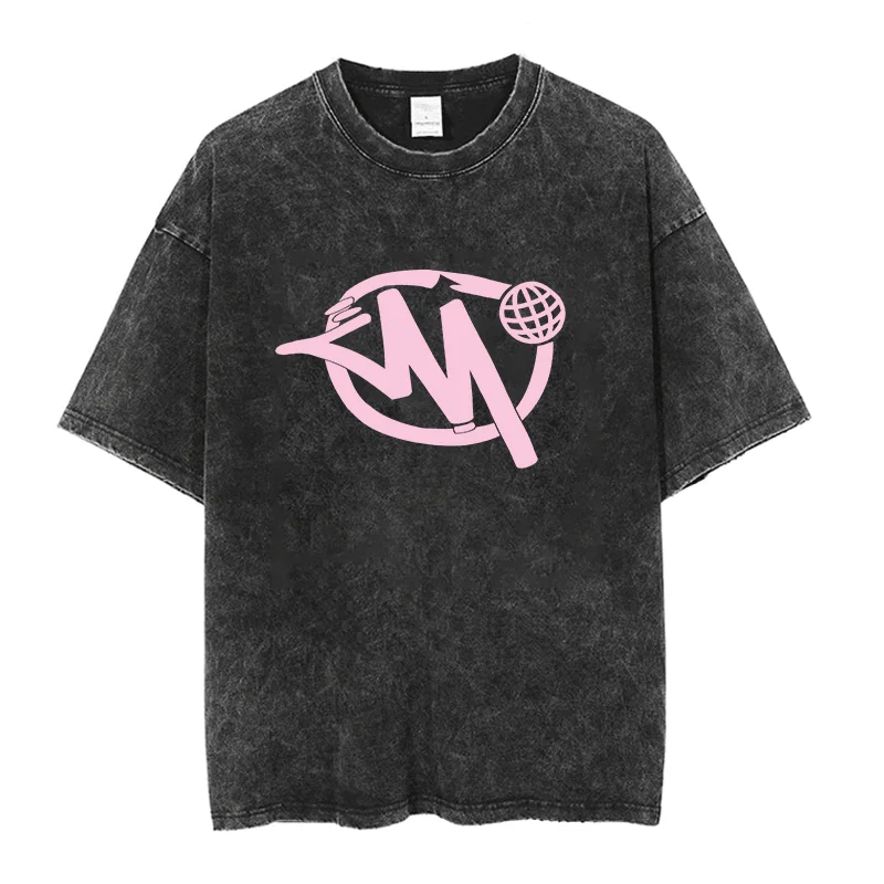 Minus Two LOGO Print T Shirt Summer Casual Men Women Oversized Loose T-shirt Y2k Hip Hop Streetwear Tops Black Retro Cotton Tees