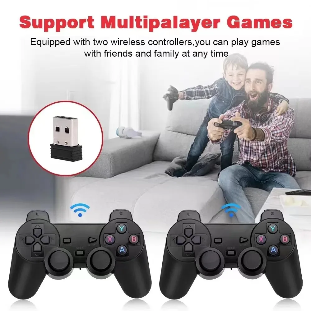 X2 Plus 128G 40000 Game GD10 Pro 4K Game Stick 3D HD Retro Video Console Wireless Controller TV 50 Emulator For PS1/N64/DC