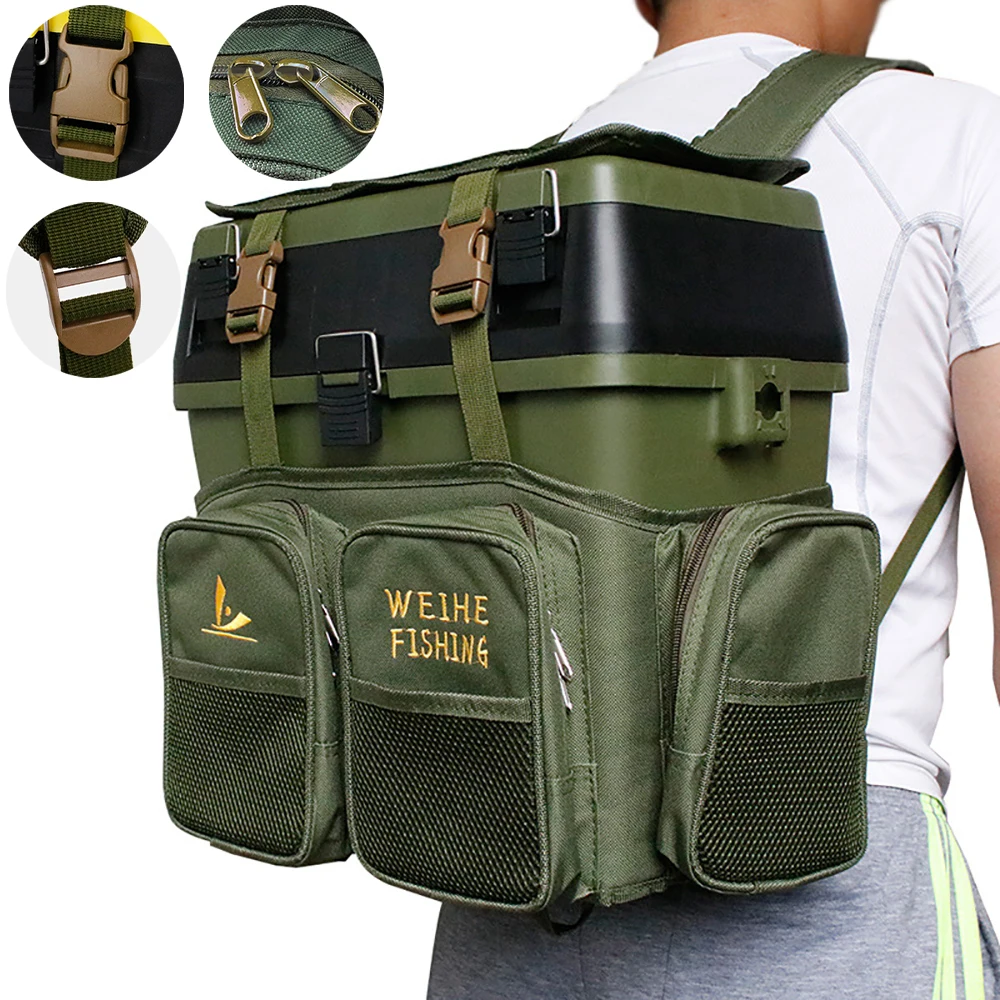 2 In 1 Fishing Seat Box Set With Fishing Bucket Box Backpack For
