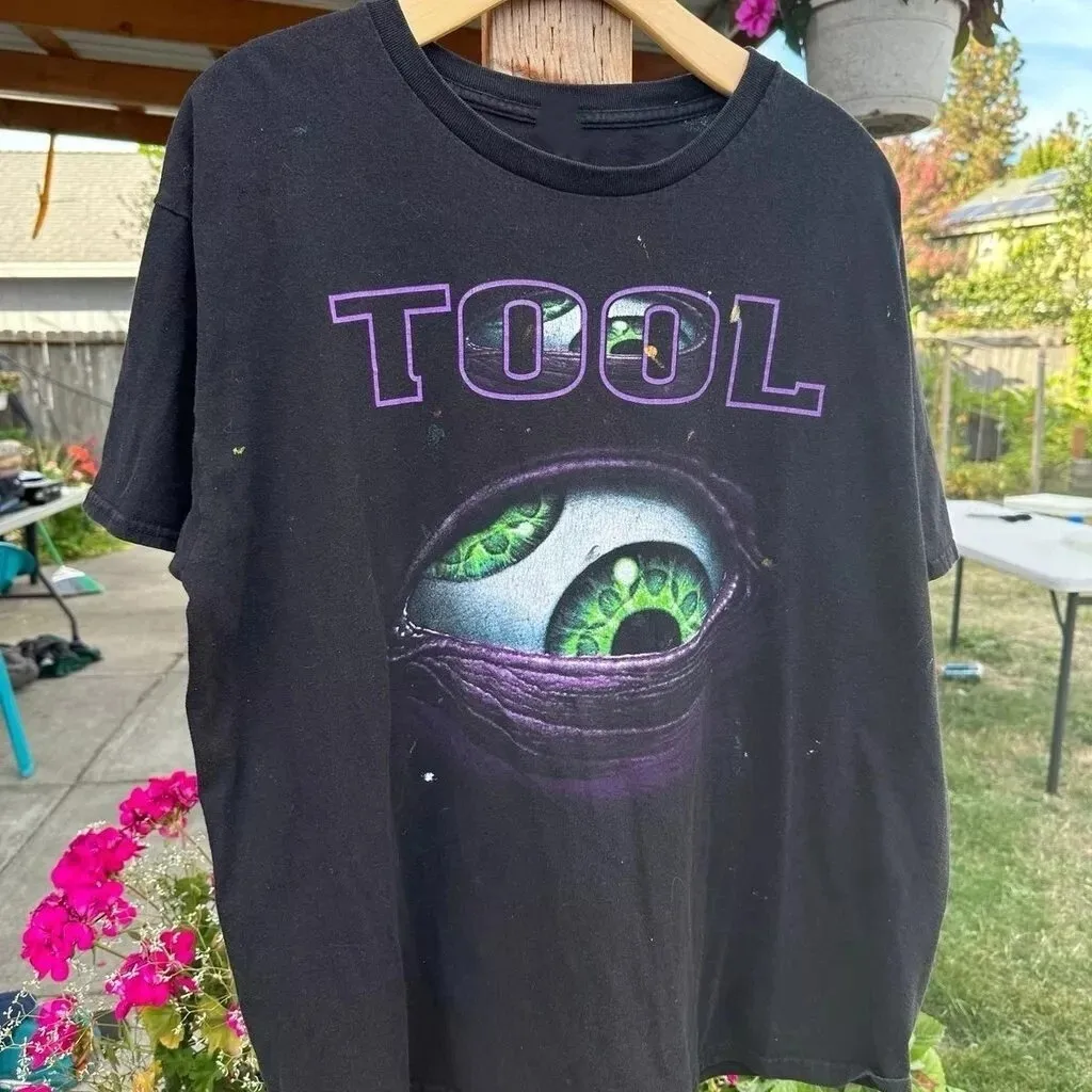 Tool Band Kurzarm Gothic Rock Grafik T-Shirts Heavy Metal Tops Casual Loose Print Baumwolle T-Shirt Unisex Fans Geschenk