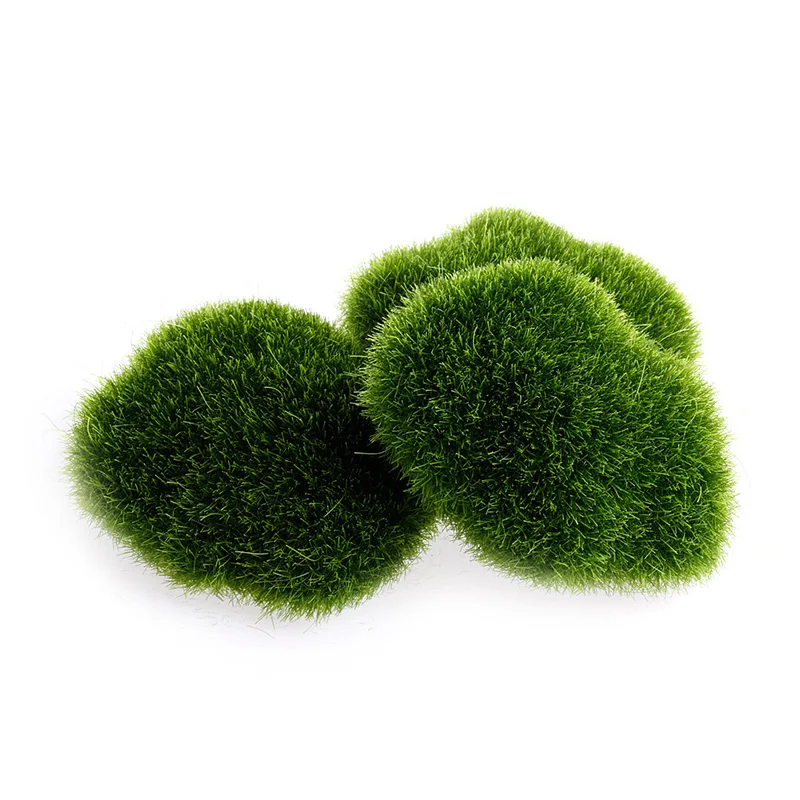 E15D 5Pcs Green Artificial Moss Ball Decorative Stone for Ideal for Vases Planter Dec