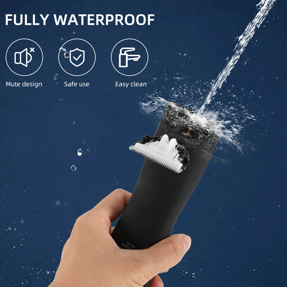 Body Hair Trimmer Shaver for Men Ball Trimmer Groin Pubic Replaceable Ceramic Blade Groomer Electric Razor Waterproof Clipper 5